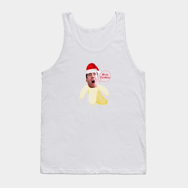 Christmas  Nicholas cage in a  banana Tank Top by YaiVargas